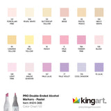 Kingart® Pro Double-Ended Alcohol Markers - 36 Pastel Colors