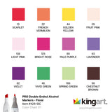 Kingart® Pro Double-Ended Alcohol Markers - 12 Floral Colors