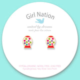 Girl Nation Gumball Nostalgia Cutie Enamel Stud Earrings