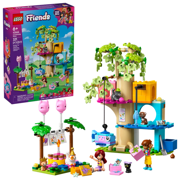 LEGO® Friends Cat Birthday Party & Tree House 42666