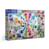 eeBoo 100 Piece Puzzle Love of Crystals and Gems