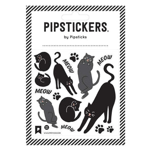 Pipsticks® 4x4" Sticker Sheet: Fuzzy Black Cats
