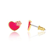 Girl Nation Valentine's Hearts and Flowers Cutie Enamel Stud Earrings