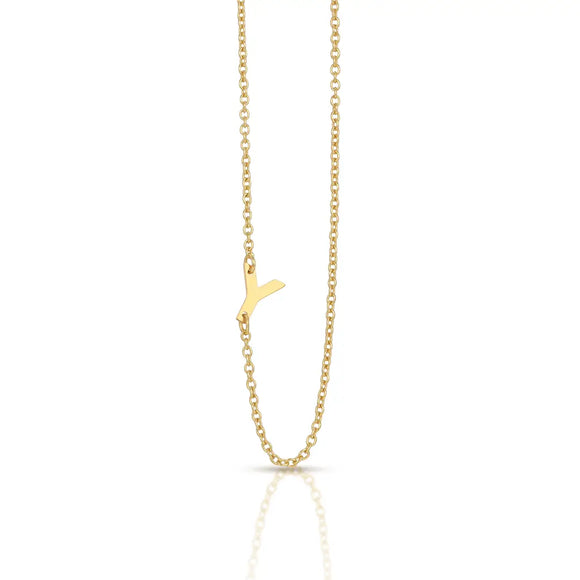 Lucky Feather Celebrate You Initial Necklace - Y