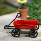 1-5/8" Dollhouse Red Metal Miniature Wagon