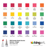 Kingart® Pro Double-Ended Alcohol Markers - 24 Bright Colors