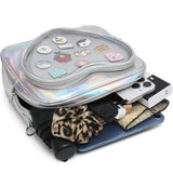 Mavi Bandz Laser Silver Clear Heart Backpack Crossbody Bag