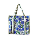 Mavi Bandz Market Shopping Tote: Maia Blue Floral