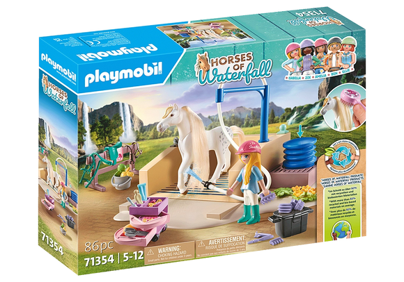 Playmobil Horses of Waterfall: Washing Station with Isabella and Lioness 71354