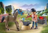 Playmobil Horses of Waterfall: Farrier Ben and Achilles 71357