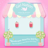 Girl Nation Boba Tea Bliss Cutie Stud Earrings