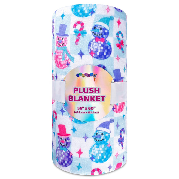 iScream® Plush Blanket: Disco Snowman