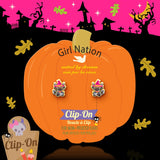 Girl Nation Clip-On Earrings: Glitter Black Cat