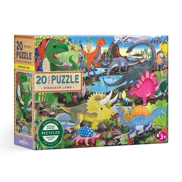 eeBoo 20 Piece Puzzle Dinosaur Land