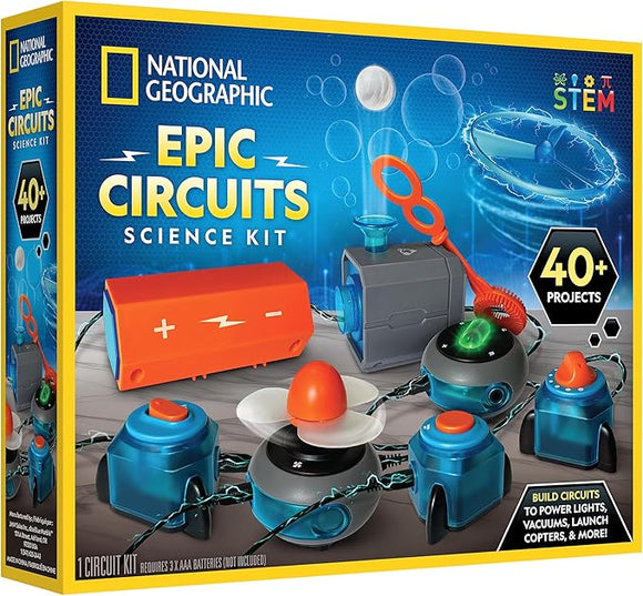 Blue Marble National Geographic Epic Circuits Science Kit - 40+ Projects