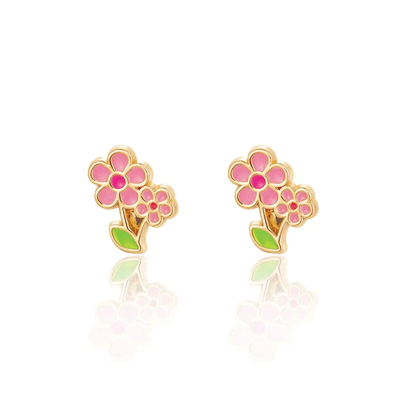 Girl Nation Little Pink Flower Cutie Stud Earrings