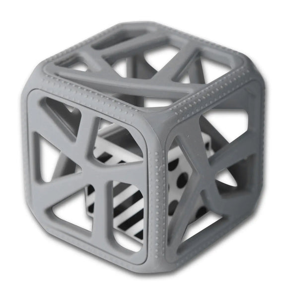 Malarky Kids® Chew Cube Silicone Rattle: Grey