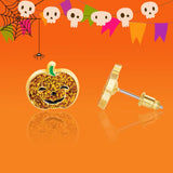 Girl Nation Halloween Stud Earrings: Glitter Pumpkin
