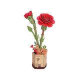Hands Craft Wooden Bloom Craft: Red Carnation