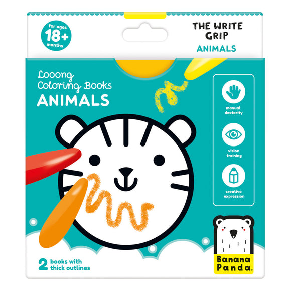 Banana Panda® Looong Coloring Books The Write Grip - Animals