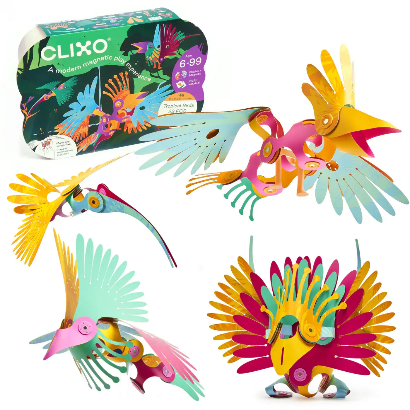 Clixo Tropical Birds Pack – Growing Tree Toys Clixo Tropical Birds Pack – Growing Tree Toys