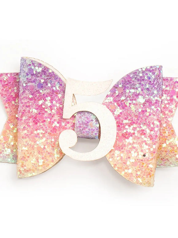 Sweet Wink: Pastel Rainbow Clip: 5th Birthday
