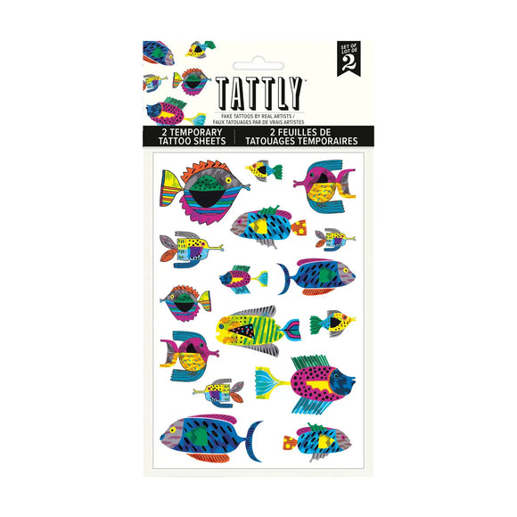 Tattly Sheet Fish Flurry Tattoos
