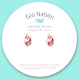 Girl Nation Unicorn Dreams Cutie Enamel Stud Earrings