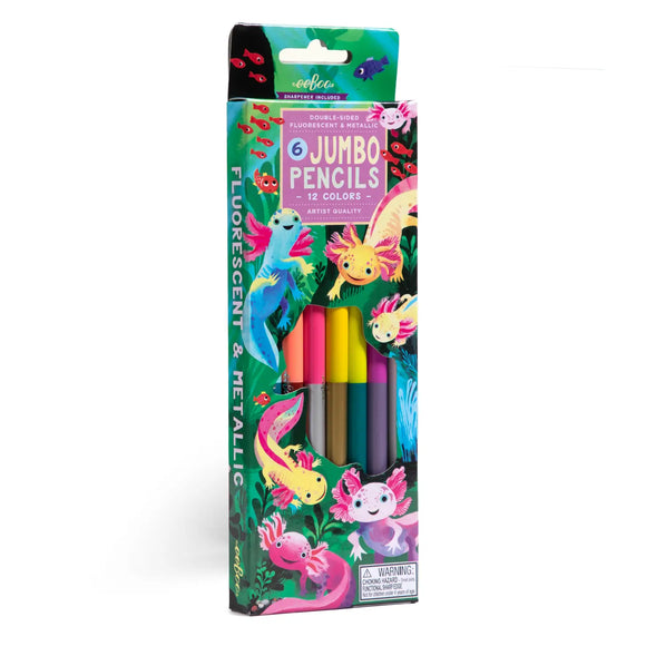 eeBoo Jumbo Double-Sided Color Pencils Axolotl