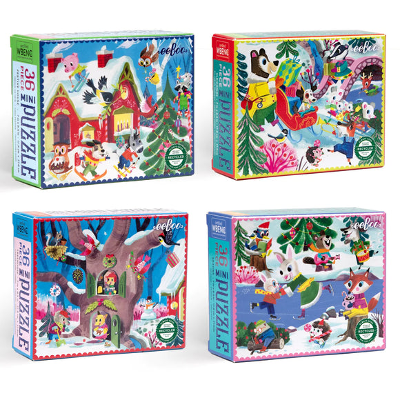 eeBoo Woodland Holiday Mini Puzzles - 36 pieces