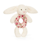 Baby Jellycat Blossom Cream Bunny "Berry" Ring Rattle 7"