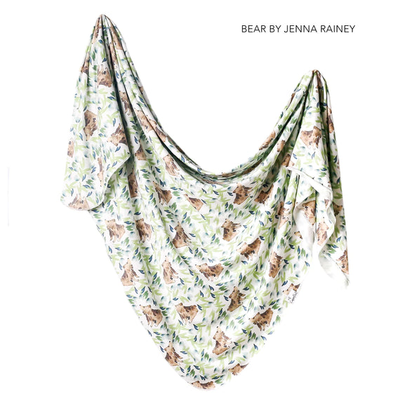 Copper Pearl: Knit Swaddle Blanket - Bear