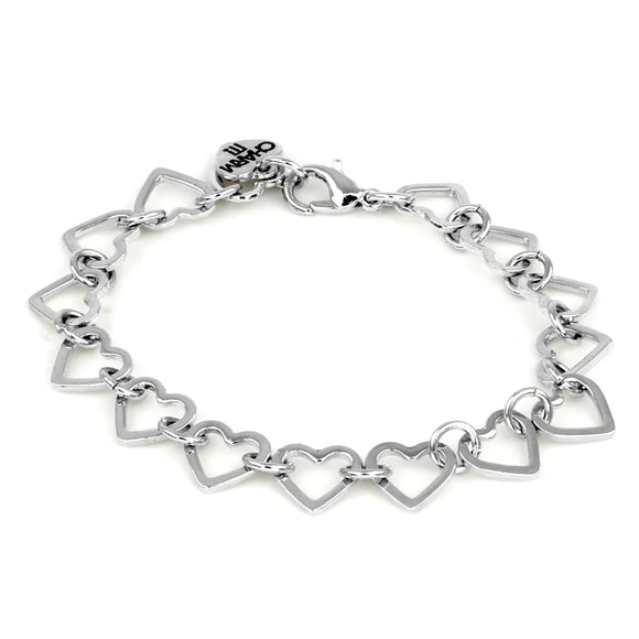 Charm It Bracelet Silver Heart Chain