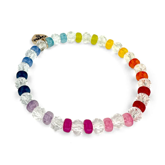 Charm It Bracelet Clear Rainbow Stretch Bead