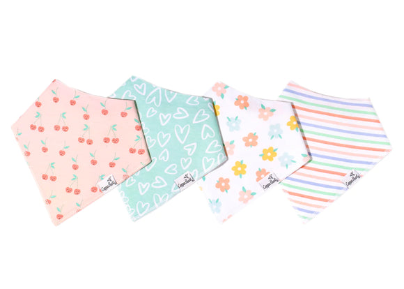Copper Pearl: Baby Bandana Bibs (4 pack) - Cheery
