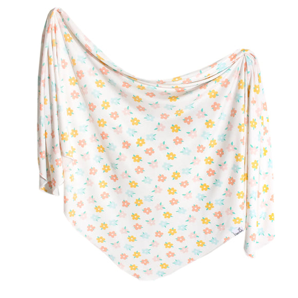 Copper Pearl: Knit Swaddle Blanket - Daisy