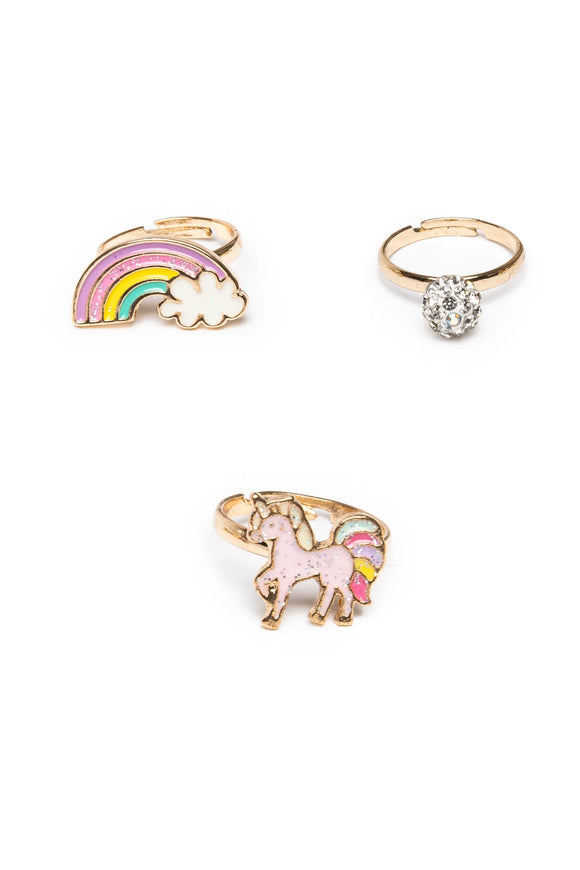 Great Pretenders Boutique Unicorn Rainbow Rings (includes 3)