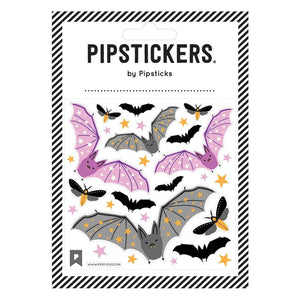 Pipsticks® 4x4" Sticker Sheet: Fuzzy Bats & Moths