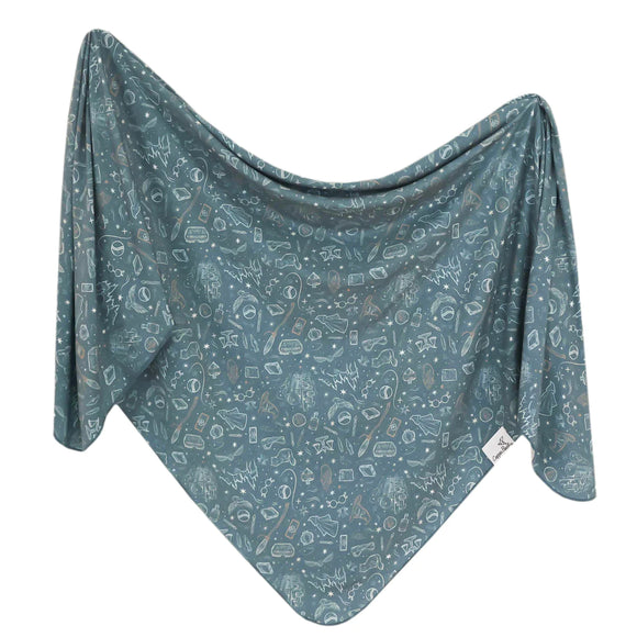 Copper Pearl: Knit Swaddle Blanket - Hogwarts