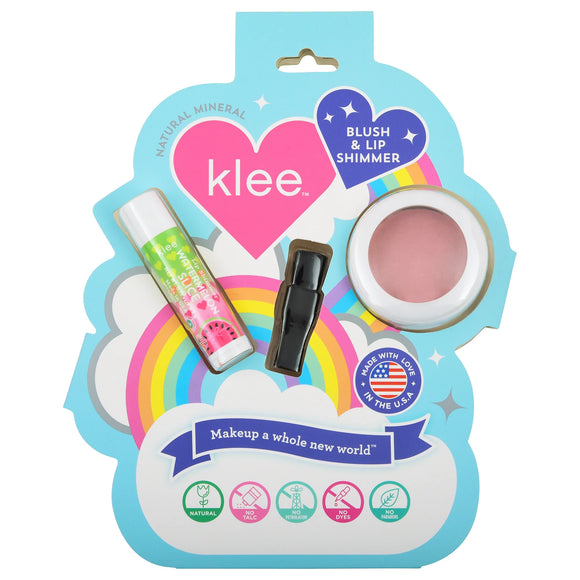Klee Naturals Blue & Lip Shimmer Set: Sugar Drop Glow