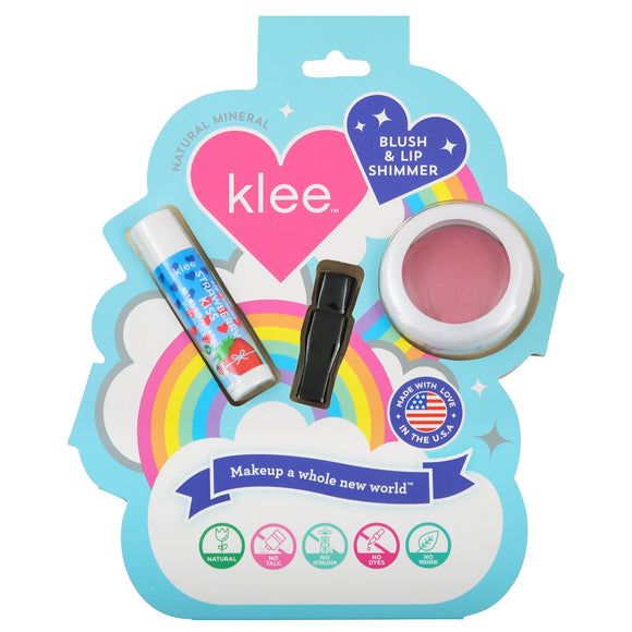 Klee Naturals Blush & Lip Shimmer Set: Sweet Cherry Spark