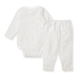 Burt's Bees Organic Baby Bodysuit Set Green Slub Stripe