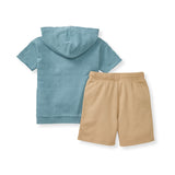 Burt's Bees Organic Baby Dotted Jacquard Sweatshirt & Shorts Set