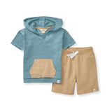 Burt's Bees Organic Baby Dotted Jacquard Sweatshirt & Shorts Set
