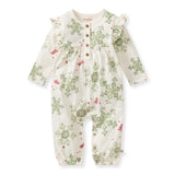 Burt's Bees Organic Baby Girl Holiday Snowflakes Jumpsuit
