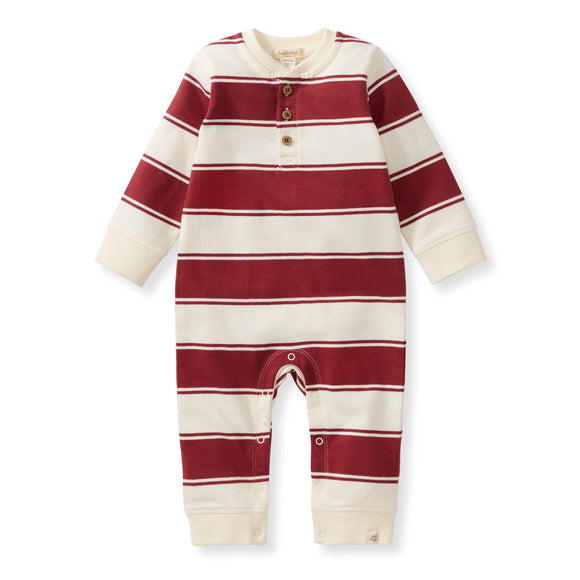 Burt's Bees Organic Baby Rugby Peace Stripe Jumpsuit