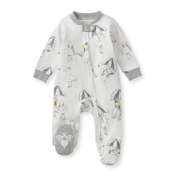 Burt's Bees Organic Baby One-Piece Sleep & Play Silly Seagulls