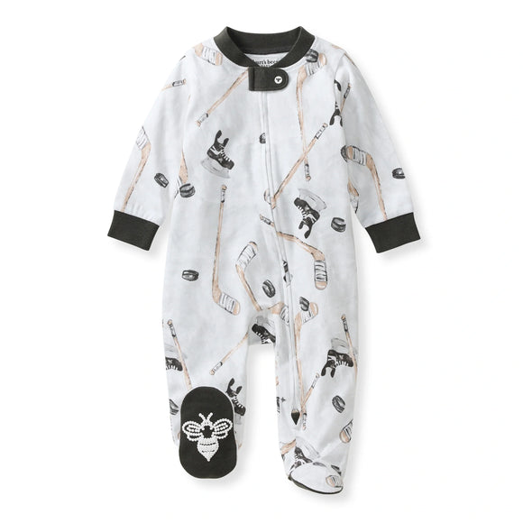 Burt's Bees Organic Baby One-Piece Sleeper Hockey Season