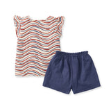 Burt's Bees Organic Festive Pattern Girl Tee & Shorts Set