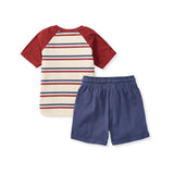 Burt's Bees Organic Baby USA Stripe Boy Tee & Shorts Set
